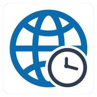 Global Time and world icon concept vector