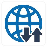 Global Synchronize and globe iocn concept vector