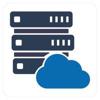 Cloud Server and hosting icon concept vector
