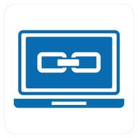 Link Laptop and internal icon concept vector