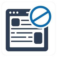 Webpage Prohibited and prohibited icon concept vector