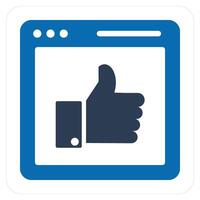 Like Webpage and like icon cocept vector