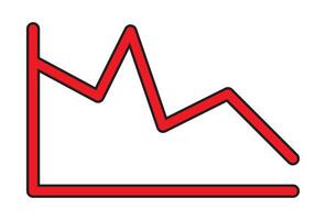 down arrow stock icon on white background. flat style. financial market crash icon for website design, app, UI. graph chart downtrend symbol. chart going down sign. loss business marketing symbol vector