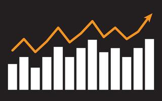 Profit growing icon. Growing graph symbol. Progress bar uptrend. Growing graph icon graph sign. Business chart. Financial rise up vector
