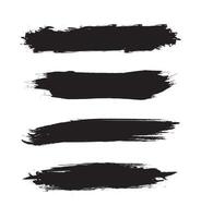 A set of black paint strokes on a white background vector