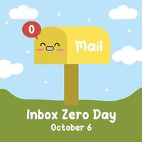 Inbox Zero Day. Suitable for flat design graphic illustration for social media ads, flyer design, flat illustration, banner, template, poster, greeting card, etc vector