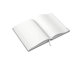 Open Blank White Book With Empty Pages On Transparent Background png