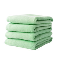 Stack Of Soft Green Towels Folded Neatly On A Transparent Background png