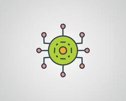 processor technology icon vector