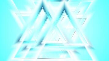 Shiny cyan blue smooth triangles tech background vector
