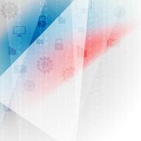 Blue red abstract tech communication design vector