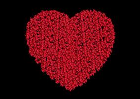 Ruby red heart from small polygonal shapes vector