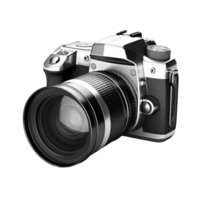 hohe Qualität dslr Kamera mit groß Linse auf transparent Hintergrund png
