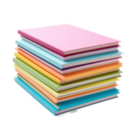Stack Of Colorful Notebooks Arranged Neatly On A Transparent Background png