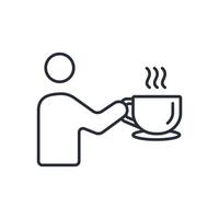 Coffee icon. .Editable stroke.linear style sign for use web design,logo.Symbol illustration. vector