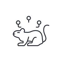 Rat icon. .Editable stroke.linear style sign for use web design,logo.Symbol illustration. vector