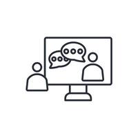 online communication icon. .Editable stroke.linear style sign for use web design,logo.Symbol illustration. vector