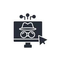 private browsing icon. .Editable stroke.linear style sign for use web design,logo.Symbol illustration. vector