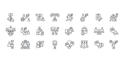 activism protest icon set..Editable stroke.linear style sign for use web design,logo.Symbol illustration. vector