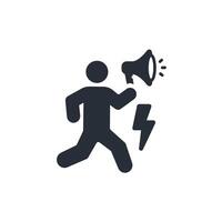 protester icon. .Editable stroke.linear style sign for use web design,logo.Symbol illustration. vector
