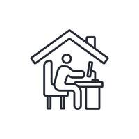work from home icon. .Editable stroke.linear style sign for use web design,logo.Symbol illustration. vector