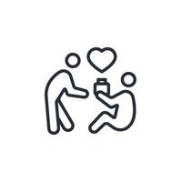 altruistic person icon. .Editable stroke.linear style sign for use web design,logo.Symbol illustration. vector
