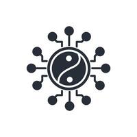 Yin Yang icon. .Editable stroke.linear style sign for use web design,logo.Symbol illustration. vector