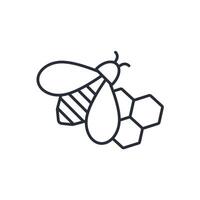 Bee icon. .Editable stroke.linear style sign for use web design,logo.Symbol illustration. vector