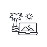 digital nomad icon. .Editable stroke.linear style sign for use web design,logo.Symbol illustration. vector
