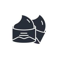 cream spa icon. .Editable stroke.linear style sign for use web design,logo.Symbol illustration. vector
