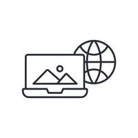 laptop icon. .Editable stroke.linear style sign for use web design,logo.Symbol illustration. vector