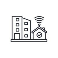 hybrid work icon. .Editable stroke.linear style sign for use web design,logo.Symbol illustration. vector