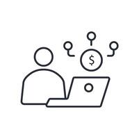 freelancing icon. .Editable stroke.linear style sign for use web design,logo.Symbol illustration. vector
