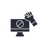 internet activism icon. .Editable stroke.linear style sign for use web design,logo.Symbol illustration. vector