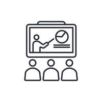 Online meeting icon. .Editable stroke.linear style sign for use web design,logo.Symbol illustration. vector