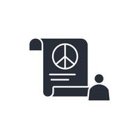 peace icon. .Editable stroke.linear style sign for use web design,logo.Symbol illustration. vector