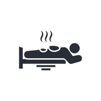 hot stones icon. .Editable stroke.linear style sign for use web design,logo.Symbol illustration. vector