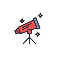 Telescope icon. .Editable stroke.linear style sign for use web design,logo.Symbol illustration. vector