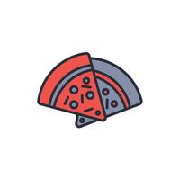 Pizza icon. .Editable stroke.linear style sign for use web design,logo.Symbol illustration. vector
