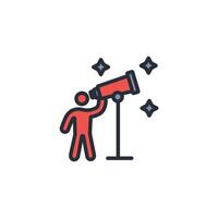 star gazing icon. .Editable stroke.linear style sign for use web design,logo.Symbol illustration. vector