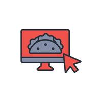 order online icon. .Editable stroke.linear style sign for use web design,logo.Symbol illustration. vector