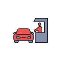 Drive Thru icon. .Editable stroke.linear style sign for use web design,logo.Symbol illustration. vector