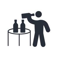 drinking beer icon. .Editable stroke.linear style sign for use web design,logo.Symbol illustration. vector