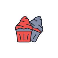 Cupcake icon. .Editable stroke.linear style sign for use web design,logo.Symbol illustration. vector