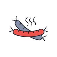 Sausage icon. .Editable stroke.linear style sign for use web design,logo.Symbol illustration. vector