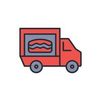 truck icon. .Editable stroke.linear style sign for use web design,logo.Symbol illustration. vector