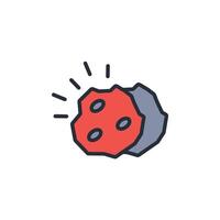 asteroid icon. .Editable stroke.linear style sign for use web design,logo.Symbol illustration. vector