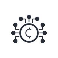 Crypto icon. .Editable stroke.linear style sign for use web design,logo.Symbol illustration. vector
