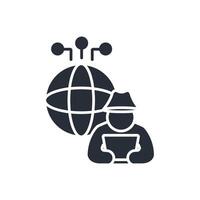 dark web icon. .Editable stroke.linear style sign for use web design,logo.Symbol illustration. vector