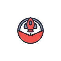 rocket launch icon. .Editable stroke.linear style sign for use web design,logo.Symbol illustration. vector